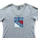 Fanatics 🔃 New York Rangers Gray V Neck Short Sleeve Cotton Tee Shirt Photo 2