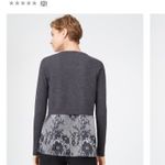 Club Monaco  Claribel Gray Merino Wool 2-in-1 Long Sleeve Blouse Photo 7