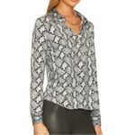 L'Agence L’agence Harmony Paloma snakeskin button down blouse Sage multi Photo 1