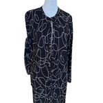 Vintage Pleat Pleat by Rafael Women's Abstract Print Dress Black & White S Photo 1