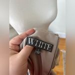 Vera Wang  White Champagne Illusion Lace Bow Back Knee Length Dress Photo 1