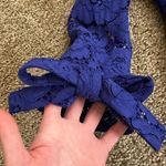 Vince Camuto Royal Blue Floral Lace Long Sleeve Dress Photo 5