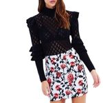 Asilio Case Of Roses Skirt Size 4 Floral Mini White Pink Photo 5