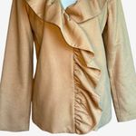 Milly  Wool Blend‎ Tan Ruffled Jacket Sz 6 Photo 2