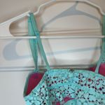 PINK - Victoria's Secret Victoria’s Secret Pink Aqua Blue Lace Pushup Bralette Bra Size XS Photo 4