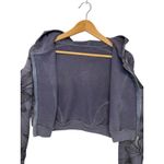 Buff Bunny Collection Cropped Zip Up Hoodie Charcoal Leaf Print Athleisure M Gray Size M Photo 8