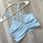 Free People Tank Top racerback ruched crop womens Light Blue (small) athleisure Photo 0