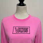 Vans  After Dark Bright Pink Black Embroidered Long Sleeve Cropped Shirt XS Photo 1