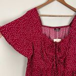Bloom‎ Chic Midi Dress Milkmaid 18 20 Red Polka Dot Sweetheart Tiered Flutter Sl Size undefined Photo 4