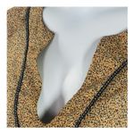 Patterson J. Kincaid Boho Sheer Tunic Dress Tan Pebble Stone Jeweled Ruffle Hem Size M Photo 6