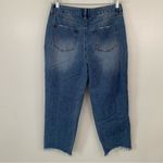 Indigo Rein  Dark Wash Heavy Distressed Boyfriend Denim Capris Size 11 Photo 2
