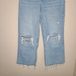 ZARA High Rise Wide leg Ripped Jeans Denim Blue Size 8 Photo 2