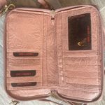 Great American Leather Works Pink Tooled Leather Floral Crossbody Handbag Purse Photo 4