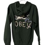 Obey Watering Can 3 Cherub Forest Green Zip Hoodie from Photo 4