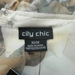 City Chic White Floral Drape Cold Shoulder Midi Dress - New - Size 14 Photo 4