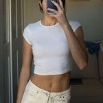 Reformation white crop tee shirt Photo 0