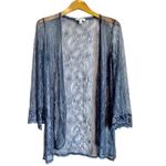 In Bloom by John Quill charcoal gray lace robe women’s XS Photo 1