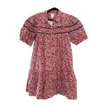 Maeve NWT  Floral Cottage Puff Sleeves Pink Mini Dress Sz L Photo 2