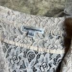 Free Generation White Lace Cropped Moto Style Jacket Size L Photo 3