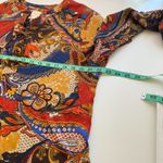 Chico's  Paisley Asymmetrical Lace Up Blouse Top Sz XL Multicolor Bohemian Hippie Photo 5