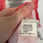 DAVID CLINE Red Gray White Tie Dye Stripe Short Sleeve Summer Knee T Photo 10