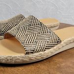 Tommy Bahama Womens Trevor Espadrille Sandals 9 Leather Woven Straw Flat Slides Photo 3