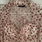 Cider  Coquette Floral Sweetheart Mesh Blouse Photo 1