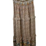 Floral Bohemian Strapless Maxi Dress Brown Size XL Photo 0