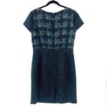 Talbots  Tweed Dress Sz 16P Blue Green Dark Academia Mixed Media Metallic Preppy Photo 5