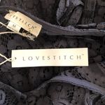 Lovestitch  NWT Romantic Love Letter Dark Gray Feminine Lace Mini Dress Medium Photo 10