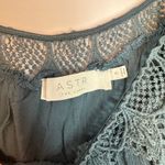 ASTR  The Label Boho Teal Blue Lace Belted‎ Fringe Romper Small Photo 5