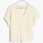 Madewell Cotton Ottoman Jacquard V-Neck Boxy
Ribbed Crop Top in Bright Ivory XL Photo 0