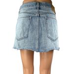 Aritzia  Denim Forum Tori Blue Distressed Frayed Raw Hem Mini Denim Jean Skirt 29 Photo 2
