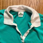 Lacoste Vintage Teal Green Polo Shirt Top Womens 42 Small Photo 3