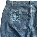 L.A. Blues Vintage Y2k  Embroidered Butterfly Jeans Sz 20 Plus Size Sequins Photo 8
