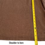 Venus  Caramel Brown Faux Pearl Eyelet Detail Ribbed Long Sleeve Holiday Party M Photo 9