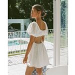 Sabo Skirt Azel Dress Cut Out Mini Dress White Eyelet Medium Coquette Fairy Photo 3