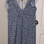 SheIn Blue Floral Open Back Dress Photo 0