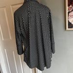 Covington Womens XL Black Polka Dot Button Down Shirt Dress Long Sleeve Photo 4