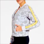 CALIA Burnout Spacer Floral Bomber Jacket S White Photo 1