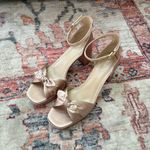 J.Crew Bow Platform Heel Rose Gold Satin Women’s Size 12 Photo 1