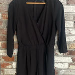 Forever 21  Black 3/4 Sheer Sleeve V Neck Romper Size S Photo 0