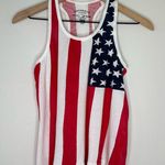 Authentic Classic Pacific Surf American Flag Tank Top Sz M Cropped 100% Cotton Red Size M Photo 0