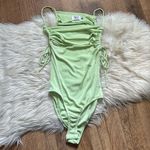 Princess Polly  Edie Ruched Draped Bodysuit In Green Photo 2
