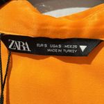 ZARA  Satin Knot Mini Dress Orange NWT Size Small Photo 3