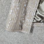 Pamela McCoy Leather‎ Jacket Womens M Cream Silver Animal Print Banded Longline Size M Photo 12