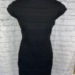 Max and Cleo midi bodycon layered dress w/cap sleeves black sz 10 Photo 11