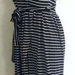 Wrap Striped Tie Midi Dress Blue Photo 1