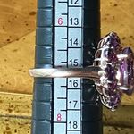 Natural Rose De France Amethyst Garnet Sterling Silver Cocktail Ring Size 7 Purple Photo 6