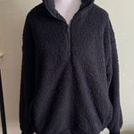 EXPRESS  faux fur sherpa black popover 1/4 zip cozy oversized sweatshirt jacket Photo 0